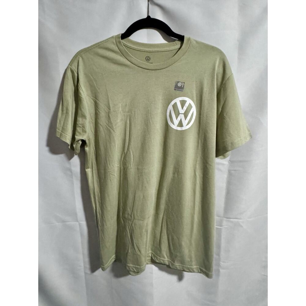 Volkswagen VW Beetle “Oh Happy Day” Retriever Dog Men’s Size Small T-Shirt Olive